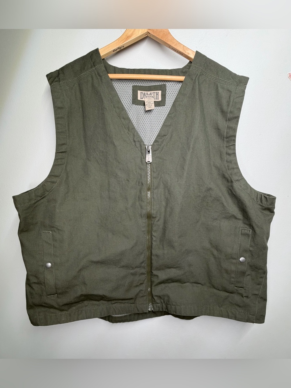 Duluth Trading Utility Fishing Vest 3XL Olive Canvas Mesh Lined Field Vest Plus